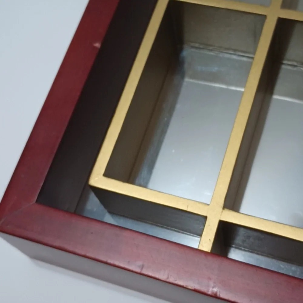 VTG Display Shelf Mirrored Wood Shadow Box